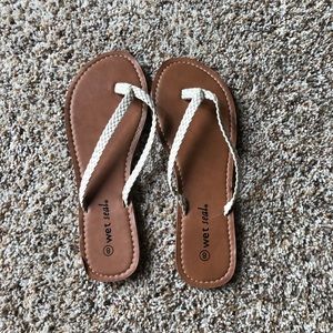 wet seal braided flip flops